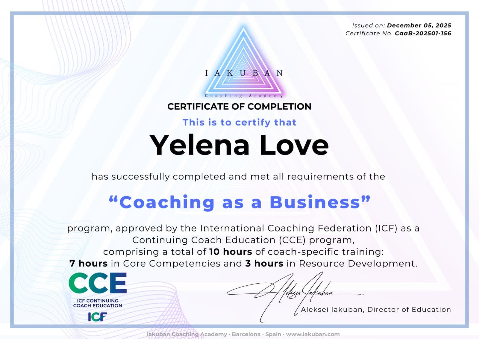 Coaching Certificate